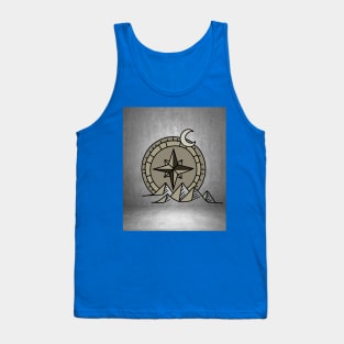 Old Retro Compass Signpost Viking Tank Top